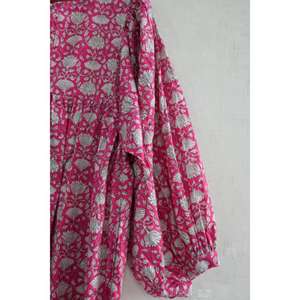 Vestido de Algodón con Estampado de Bloques para Mujer, Hecho a Mano, Estilo Boho, Ligero y Transpirable - Product Image 2