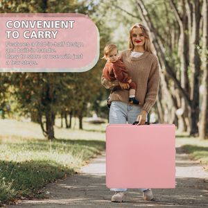 4ft Pink Foldable <b>Table</b> Portable Indoor/Outdoor with Maximum Weight Capacity of 135KG for Camping - Product Image 5