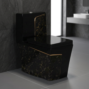 WC monobloc en céramique haut de gamme, moderne, à siphon en S, ensemble de sanitaires pour projets hôteliers de grande envergure - Product Image 2