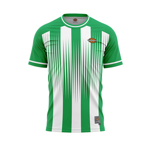 เสื้อเจอร์ซีย์กีฬาผู้ชาย MADE4MATCH สีแดงขาวลายทาง แขนสั้น คอกลม ระบายอากาศได้ดี ผลิตจากผ้าโพลีเอสเตอร์ ซับเหงื่อ แห้งไว ทรงสปอร์ต - Product Image 3