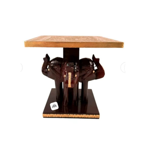 Taburete de Madera Hecho a Mano con Forma de Elefante, Elevador de Mesa Rectangular, Mueble de Estilo Asiático para el Hogar, Decoración de Sala de Estar, Acabado Antiguo Duradero - Product Image 6