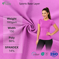 Tissu jersey extensible 160 g/m², matière hautement flexible avec teneur en élasthanne, idéal pour les vêtements de danse