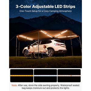 Tenda Laterale per Auto da 133 Piedi Quadrati, 270 Gradi, Impermeabile, UV50+, con Luci LED Integrate per Esterni e Tutte le Condizioni Atmosferiche - Product Image 5