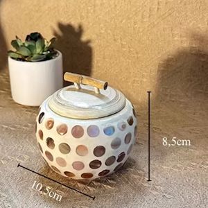 Luxury Natural <b>Bamboo</b> Jar with Mother of Pearl Handmade Inlaid Decoration Storage <b>Container</b> for Home Kitchen Display and Use - Product Image 3