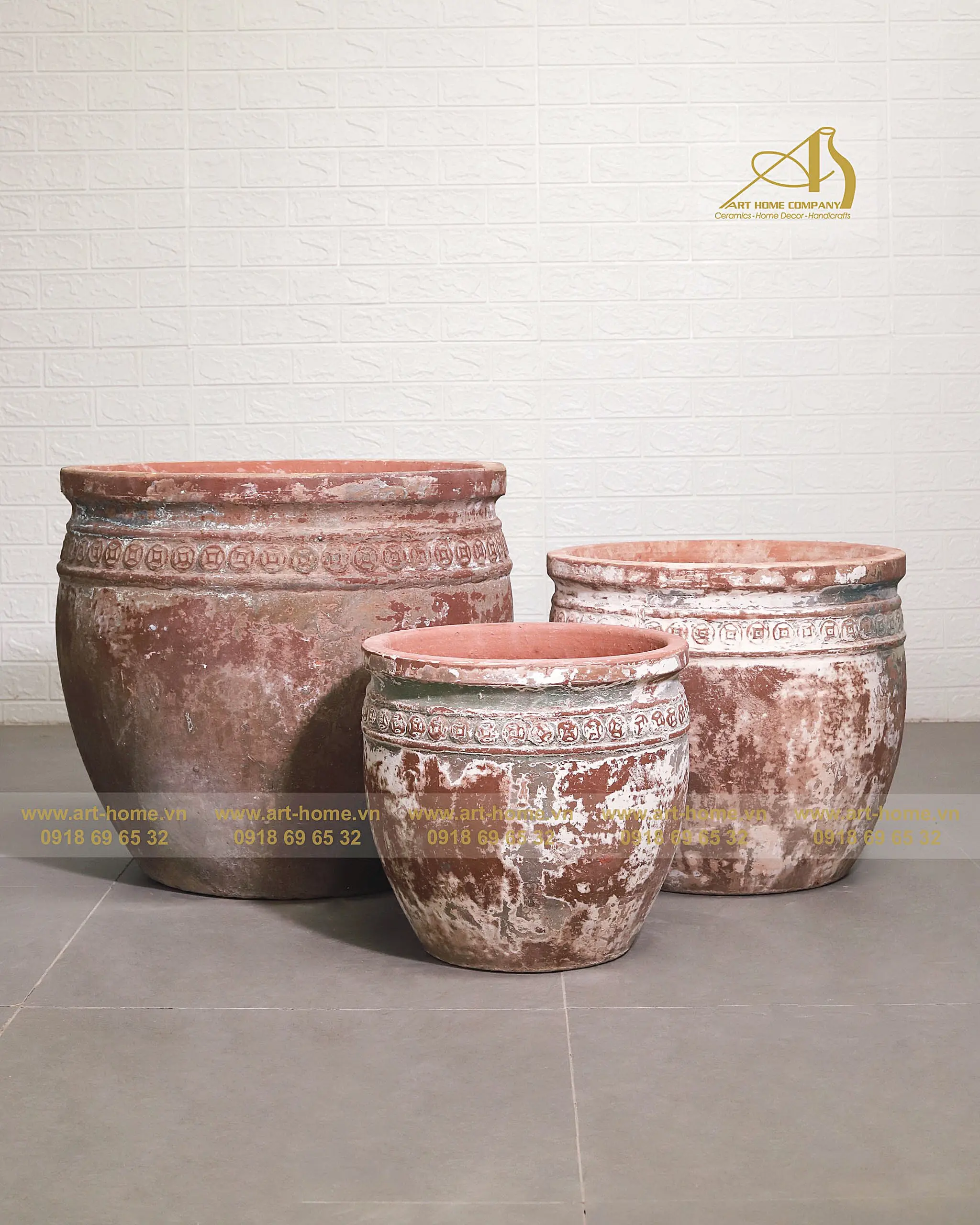 Vaso di ceramica Atlantis AN714H41 marrone ruggine adatto per piantare la decorazione del giardino e creare Mini paesaggi.