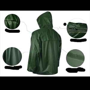 Traje Impermeable con Capucha para Adultos, Verde, Informal, para Campamento al Aire Libre, Ropa Impermeable, Conjunto Impermeable Individual - Product Image 6