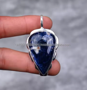 Venta caliente elegante colgante de sodalita colgante de piedras preciosas azules, colgante, joyería de plata esterlina 925, regalo de boda, colgante para amor - Product Image 1