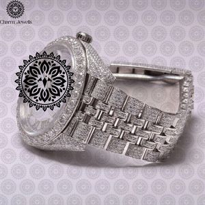 Montre pour femme Charm_Jewells en acier inoxydable avec diamants, cadran analogique rond, cristal saphir, luxe et mode, 38 mm, fermoir pliant - Product Image 3