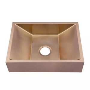 Vasque carrée en cuivre martelé à poser sur comptoir, lavabo de salle de bain en bronze, bol de lavabo artistique fait main pour projets haut de gamme - Product Image 3