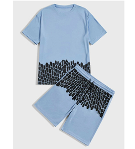 Ensemble short et t-shirt sublimé uni pour homme, style streetwear décontracté, léger, taille élastique, en maille, idéal pour l'été – Prix de gros - Product Image 6