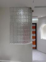 Bloc de verre cristallin coloré peint, 50*150*150mm, motif cristal de glace, briques de verre décoratives pour mur rideau et cuisine
