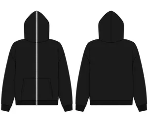 Sudadera con Capucha para Hombre, Cómoda, de Invierno, con Forro, Cierre de Cremallera, 100% Algodón, Moderna, Informal, Estilo Urbano - Product Image 2