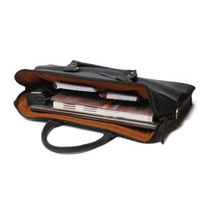 Genuine Leather Black Large Capacity Laptop <b>Bag</b> Briefcase Crossbody <b>Computer</b> Handheld Business Travel <b>Bag</b> - Product Image 5