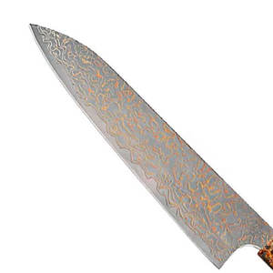 Couteau de boucher professionnel en acier damas cuivré fait main, robuste, avec manche en bois, outil de découpe de viande - Product Image 6