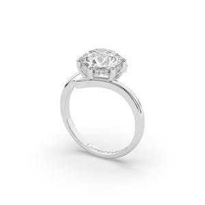 Bague de luxe en diamant de laboratoire taille brillant rond de 2,57 carats, style unique, légère, en or 14 carats, avec bande en or 10 carats, bijou raffiné, cadeau - Product Image 5