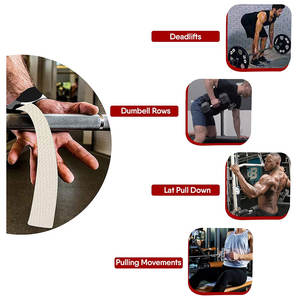 Correas de Muñeca para Levantamiento de Pesas, Personalizadas OEM y ODM, Resistentes, Acolchadas, de Algodón y Neopreno, para Gimnasio, Levantamiento de Pesas y Peso Muerto - Product Image 4