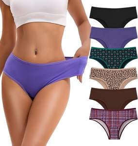 Culottes string brodées taille basse pour femme, style tendance, 100 % coton, tricot léger, respirant, extensible, moderne et confortable - Product Image 1