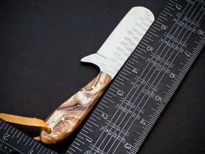 Custom Handmade Sheepsfoot Knife Stainless Steel Blade Resin Handle <b>Crafting</b> <b>Tool</b> 0.6mm Thickness Non-Adjustable Single Blade - Product Image 5