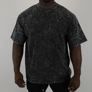 Camiseta Casual de Hombre de Algodón 100% Tejido con Lavado Ácido y Teñido Anudado, Cuello Redondo, Manga Corta, Ajuste Regular, Venta al por Mayor 2026 - Product Image 4