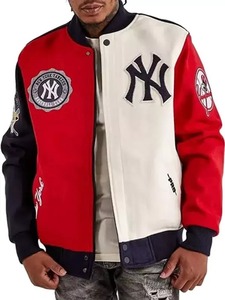 เสื้อแจ็คเก็ตวาร์ซิตี้ผู้ชายแบบมีตัวอักษร New York - Product Image 4