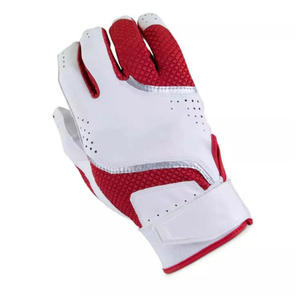 <b>Top</b> Trendy White <b>Red</b> <b>Leather</b> Batting Gloves Breathable Hook And Loop Closure Unisex Adult Training Gloves Breathable - Product Image 5