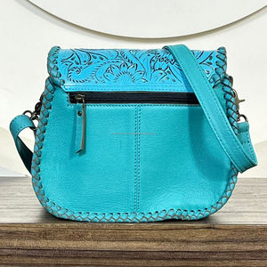 Bolso Bandolera de Cuero Vacuno Hecho a Mano con Diseño Floral, Estilo Boho Vintage, Perfecto para Mujer, Expo Marzo 2026 - Product Image 6