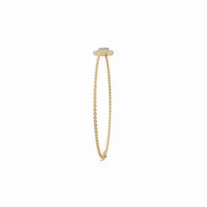 Brazalete y Pulsera de Cadena con Diamantes Cultivados en Laboratorio con Diseño de Hoja de Florin, 40 Diamantes, Oro de 10/14/18 Quilates, Certificado IGI - Product Image 2