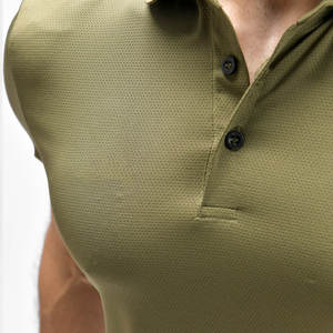 Polo d'été pour homme, col boutonné, manches côtelées, couleur unie, idéal pour l'entraînement – Vente en gros usine OEM à prix bas - Product Image 6