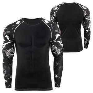 Vêtements de sport pour hommes, confortables et respirants, couleur unie, séchage rapide, manches longues, rashguard en vente - Product Image 3