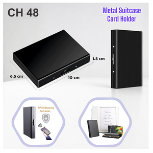 Porte-cartes de visite minimaliste en cuir de luxe et métal, étui multi-cartes, porte-cartes de crédit et d'identité, personnalisé, fait main, promotionnel - Product Image 4