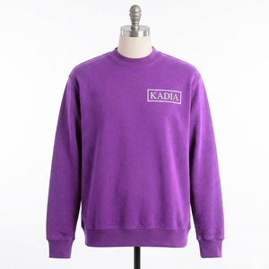 เสื้อสเวตเชิ้ตพรีเมียมสีม่วงทรงโอเวอร์ไซส์สำหรับผู้ชาย พิมพ์โลโก้ตามสั่ง ทรงไหล่ตก คอกลม สวมหัว ผู้หญิงใส่ได้ สไตล์สตรีทแวร์ - Product Image 2