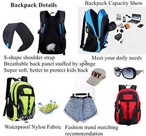 Gemini said Sporty Red and <b>Black</b> School <b>Backpack</b> Water Resistant Travel Daypack with Mesh Side Pockets for Students - Product Image 5