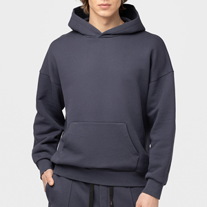 100% Cotton Fleece Oversized Tracksuit Embroidery Puff Print Hoodie and Sweatpants Set Custom Pullover Sweatsuit - Product Image 6
