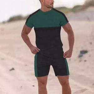 Survêtement d'été avec logo de marque personnalisé pour hommes pantalon court écologique décontracté pour hommes ensemble de t-shirts marque privée nouvelle collection d'été - Product Image 5