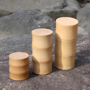 Bamboo tube box for sale <b>tea</b> <b>matcha</b> spice jar canister natural lidded tubes teaware accessories - Product Image 4