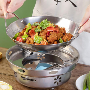 Wok Tradicional de Fondo Redondo con Construcción de Acero Inoxidable, Mango de Madera, Capacidad de 20L, Resistente al Calor, Apto para Todas las Estufas - Product Image 5