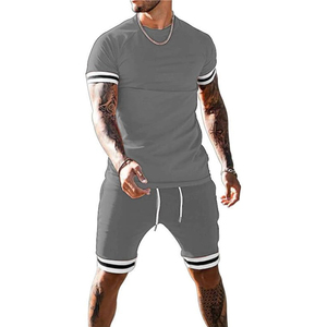 Custom Men <b>Set</b> Manufacturer 2 Piece Cotton T Shirt Cargo Shorts Summer OEM Bulk Private Label - Product Image 1