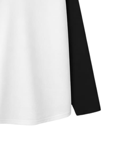 Camiseta de Manga Larga Raglán Negra y Blanca Personalizada para Hombre, Camiseta de Béisbol Informal de Algodón con Cuello Redondo en Contraste, Fabricante y Proveedor OEM - Product Image 6