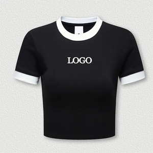 T-shirt Ringer en Coton Premium pour Homme, Vintage, à Bordures Contrastées, Manches Courtes, Décontracté, Streetwear, Vente en Gros - Product Image 3