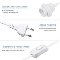 2M Câble d'alimentation E27 Support de base de lampe Luminaire LED Ampoule Socket Cord Adapter Fitting EU Plug Pendant PVC Home Appliance IEC
