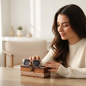 Estuche Organizador de Relojes de Madera con Forro de Terciopelo, Caja Expositora de Relojes de Madera con Cierre Magnético de AYAANS - Product Image 2