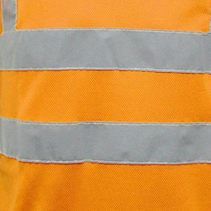 High Visibility Men's <b>Polo</b> Shirt <b>Orange</b> Reflective Safety Workwear Short Sleeve Quick Dry Knitted Fabric Casual Style - Product Image 2