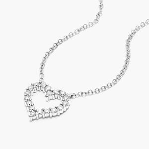 Petite Heart Diamond <b>Necklace</b> In White Gold - Product Image 2