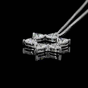 จี้เพชรทรงดาวที่เพาะเลี้ยงในห้องปฏิบัติการ พร้อมสร้อยคอทอง 10K 14K 18K เงิน 925 935 สไตล์วินเทจ ของขวัญวันครบรอบแต่งงาน เครื่องประดับชั้นดี - Product Image 4