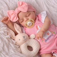 Poupée Bébé Reborn réaliste de 17 pouces, modèle Babeside Peach, nouveau-né fille, corps en tissu souple, mini jouet en vinyle, vente en gros d'usine