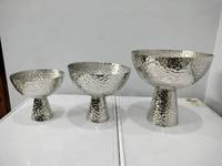 Plateau de rangement de luxe pour chocolats, bol rond martelé argenté, plat de présentation pour confiseries gourmandes, plat à dessert festif, vente en gros