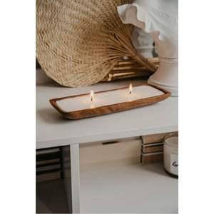 Vela Grande de Madera de Teca Natural con Forma de Bote |   Cuenco de Cera Perfumada Artesanal Hecho a Mano |   Recipiente de Madera Orgánica Sostenible para Velas - Product Image 4