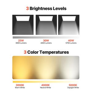Pannello LED piatto 2x2 FT 5700LM 3 colori selezionabili 3000K/4000K/5000K 9W, plafoniera a incasso per controsoffitto - Product Image 4