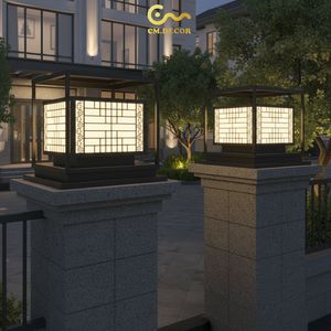 Lampe de poteau extérieure en acier inoxydable, lumière blanche chaude 3500K, AC 220V, pour villa, clôture, portail, colonne, lumière décorative - Product Image 5