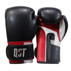 Guantes de Entrenamiento de Boxeo Profesionales de Cuero Genuino, Transpirables, con Cierre de Velcro, Dedos Completos, Absorción de Humedad, Ligeros - Product Image 1